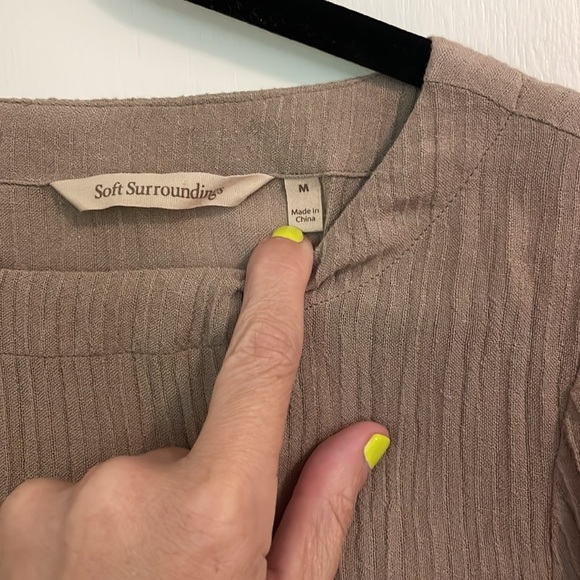 Soft Surroundings Oceo Gauze Tunic Top Pebble Taupe - Picture 6 of 7